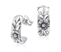 Fashion Flower Silver Stud Earring STS-3779